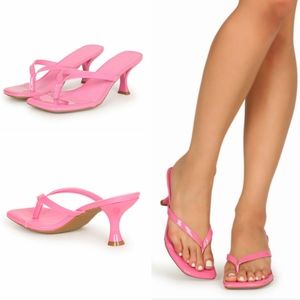 NEW Anne Michelle Square Toe Kitten Heel Flip Flop